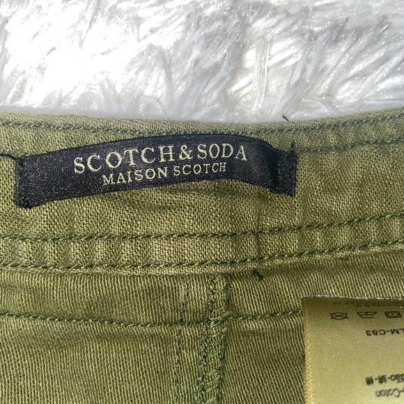 Scotch and Soda Army Green Denim Button Fly Mini Skirt - Picture 3 of 7